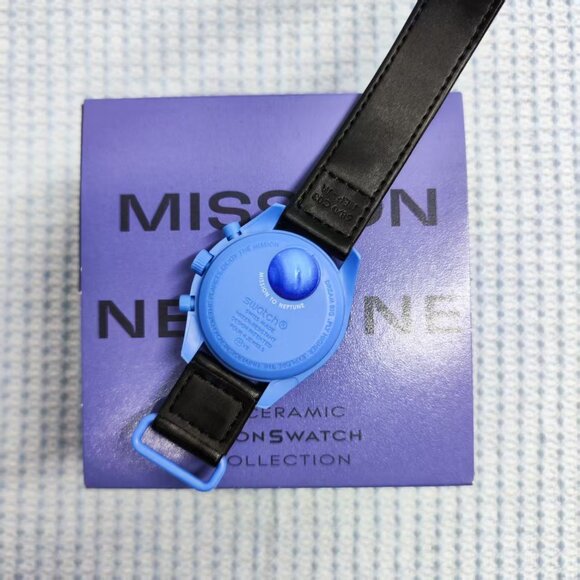 ✨Swatch x Omega Moonswatch Neptune | Ocean Blue Bioceramic | NASA-Grade Strap - Picture 2 of 4